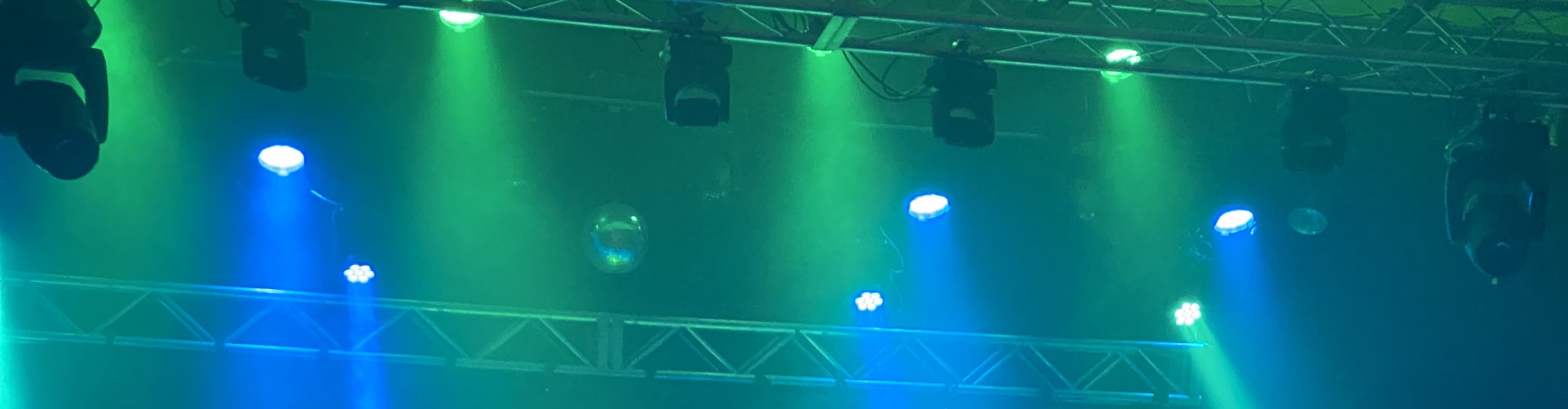 blue and green theater stage lights Fort Myers